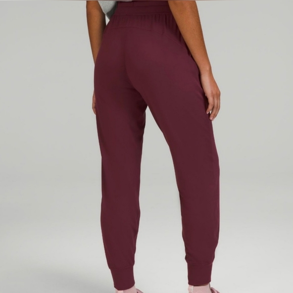 Lululemon ready to rulu high rise joggers size 10 7/8 length color maroon - Picture 3 of 16